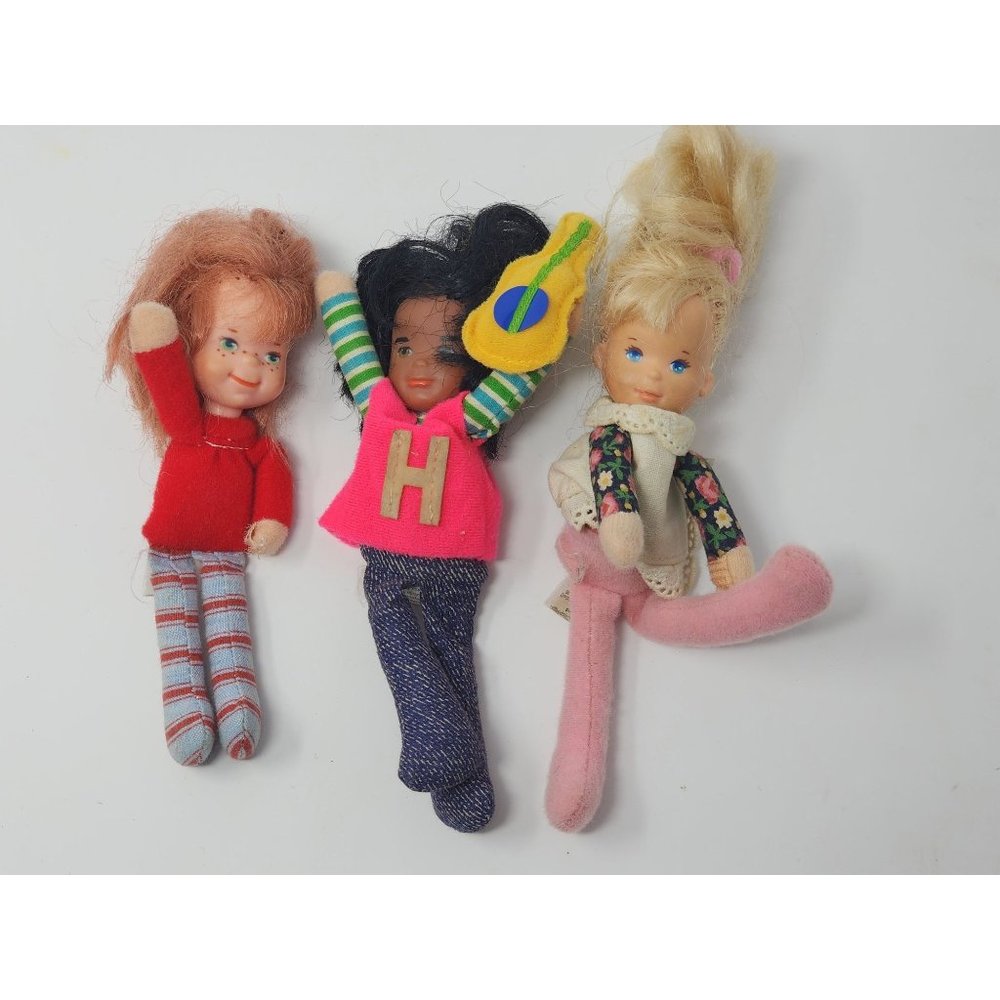 Vintage 1975 Mattel Inc Honey Hill‎ Bunch Lot Of 3 Stuffed Guitar Included